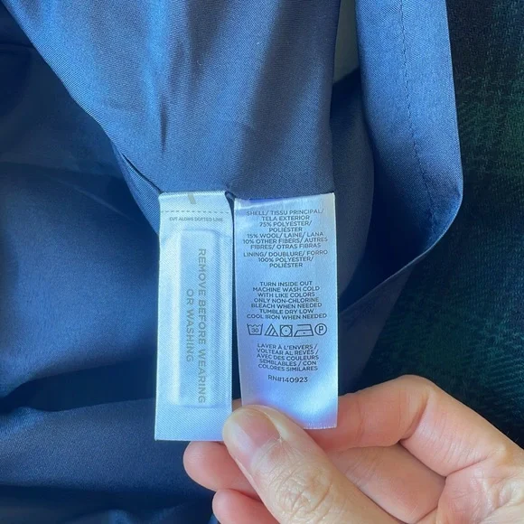 LOFT navy and green plaid wool pocket skirt - size 6 - NEW without tags - Picture 7 of 8